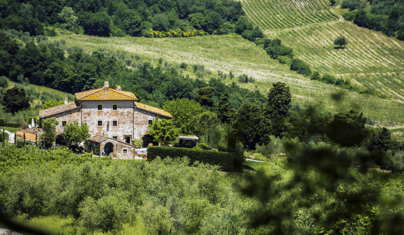 Blick auf die Fattoria Lavacchio Blick auf die Fattoria Lavacchio