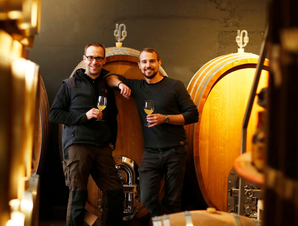 Hansjörg e Matthias Aldinger da Vinícola Aldinger