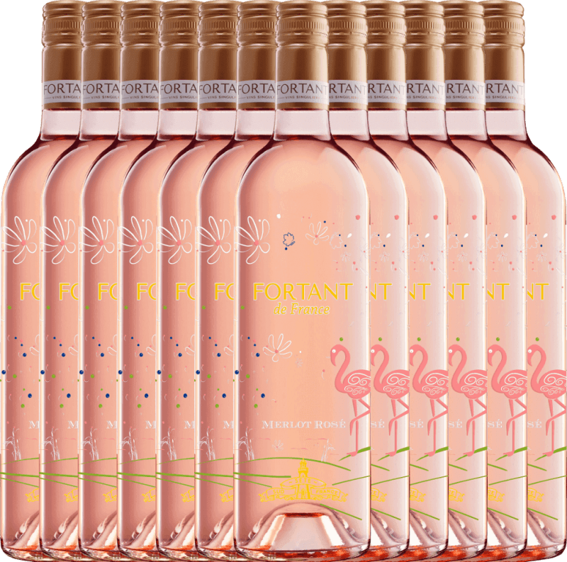 12er Vorteils-Weinpaket - Merlot Rosé serigrafiert - Fortant de France
