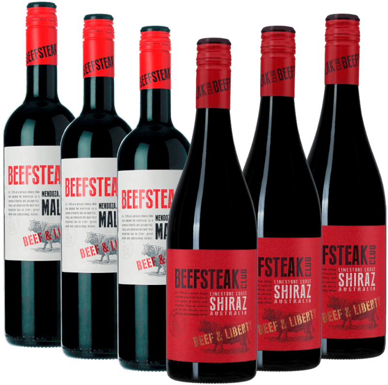 Pack de degustação de 6 unidades - Vinhos Beef & Liberty do Beefsteak Club