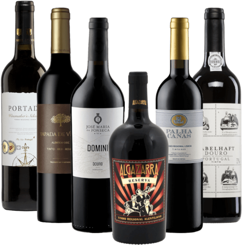 Uma viagem de descoberta a Portugal - variedade de vinho tinto num pacote de degustação de 6x