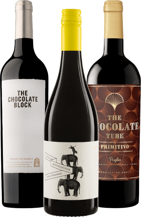 Notas de Chocolate – A seleção de vinho tinto - conjunto de degustação 3x