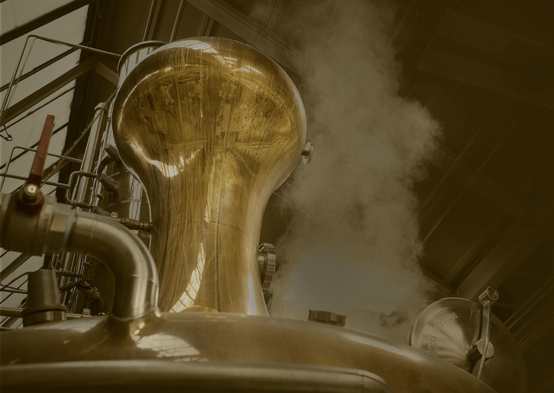 Ein Destillierkolben bei Vecchia Romagna