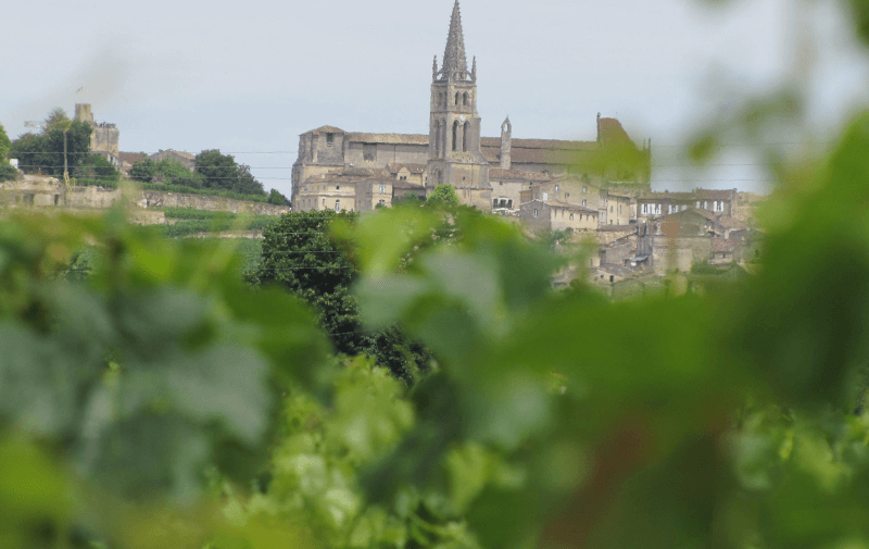 Blick über die Weinberge nach Saint-Émilion Blick über die Weinberge nach Saint-Émilion