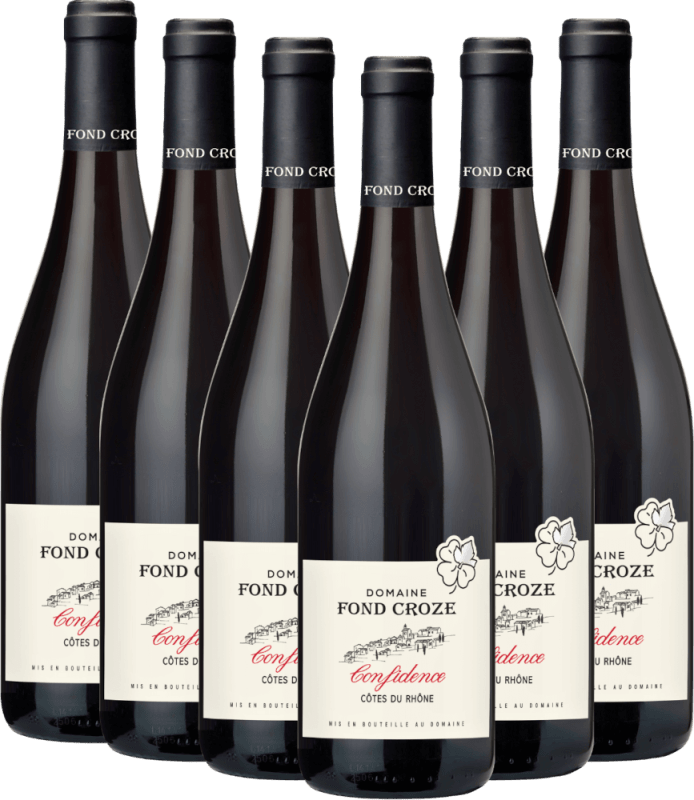 Cuvée Confidence Rouge Côtes du Rhône AOP - Domaine Fond Croze - Pacote de vinho 6x advantage