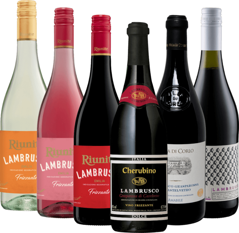 Conjunto vantajoso de 6 garrafas de vinho – Lambrusco de Itália
