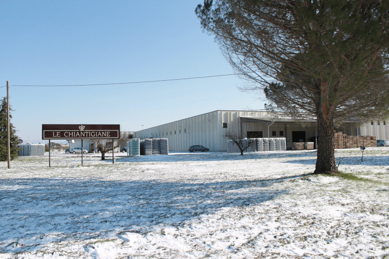 Die Kellerei von Le Chiantigiane im Winter Die Kellerei von Le Chiantigiane im Winter