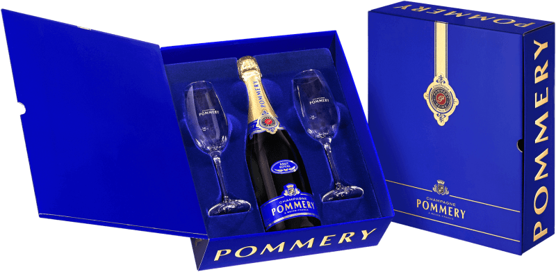 Pommery Brut Royal 0,75l in GP inkl. 2 Gläser - Champagne Pommery