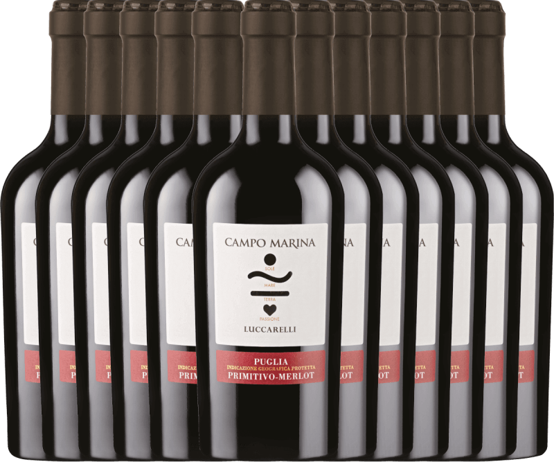12er Vorteilspaket - Campo Marina Primitivo Merlot Puglia IGP - Luccarelli