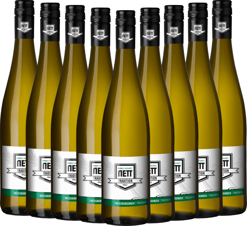 9x Vorteils-Weinpaket Tradition Weißburgunder trocken - Bergdolt-Reif & Nett