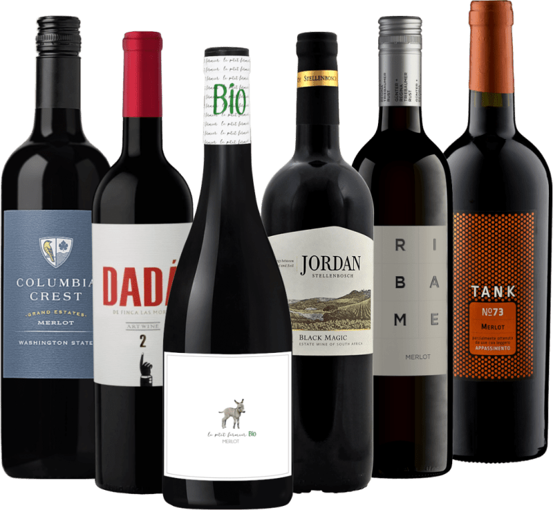 A seleção internacional de Merlot - conjunto de 6 castas
