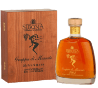 Grappa Riserva di Moscato Millesimata in Holzkiste - Sibona
