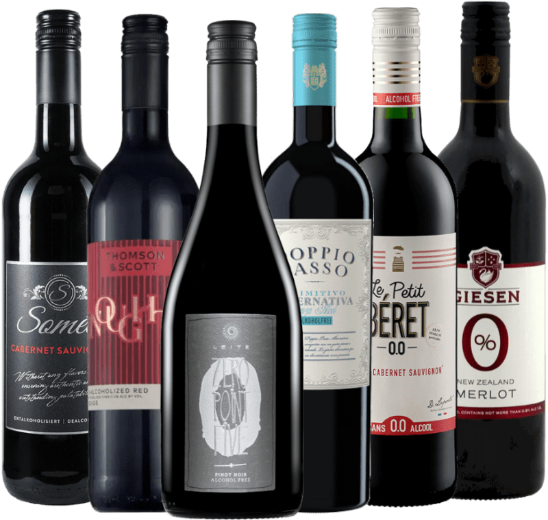 Apreciação de vinho tinto sem álcool - conjunto de degustação 6x